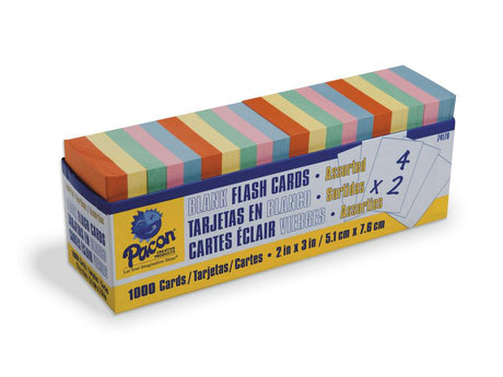 Assorted Blank Flash Cards With Dispenser Box, 2" x 3"