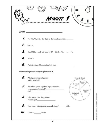 Fifth-Gr Math Minutes