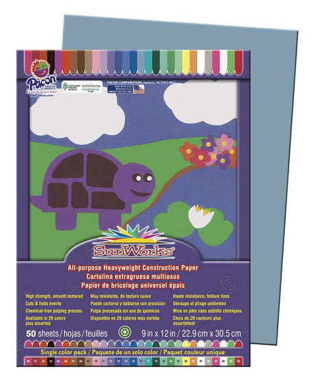 SunWorks® Construction Paper, 9" x 12" Sky Blue