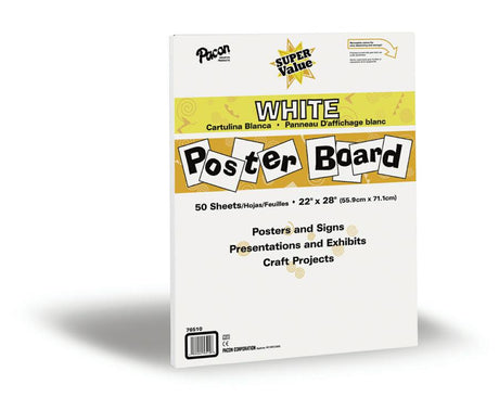 Pacon® Super Value Poster Board, 22" x 28" White