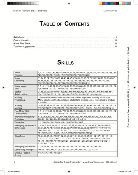 Building Thinking Skills Beginning
