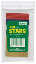 Assorted 1/2 Inch Foil Stars Stickers, 250/Pk