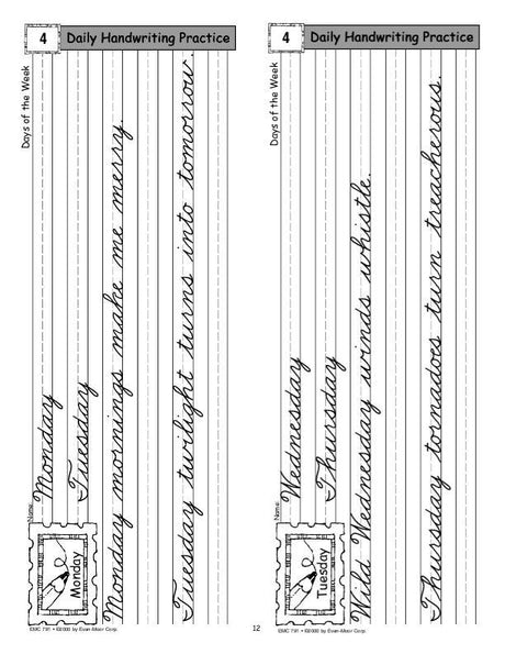 Daily Handwriting Practice, Traditional Cursive