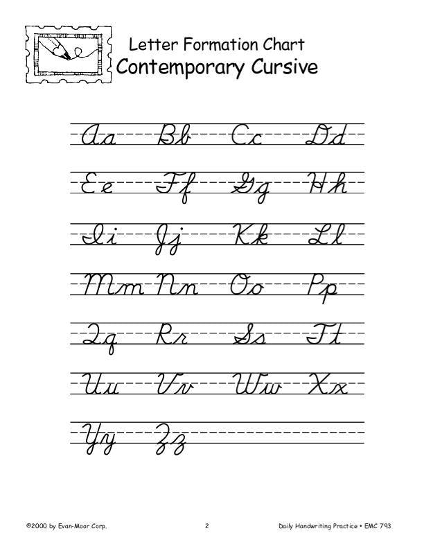 Daily Handwriting Practice, Contemporary Cursive