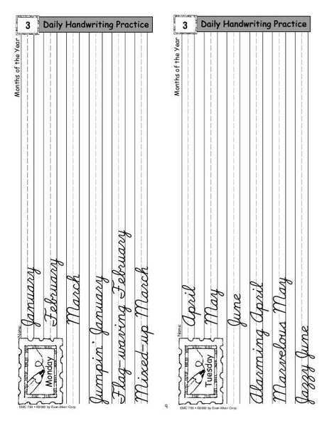 Daily Handwriting Practice, Contemporary Cursive