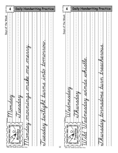 Daily Handwriting Practice, Contemporary Cursive