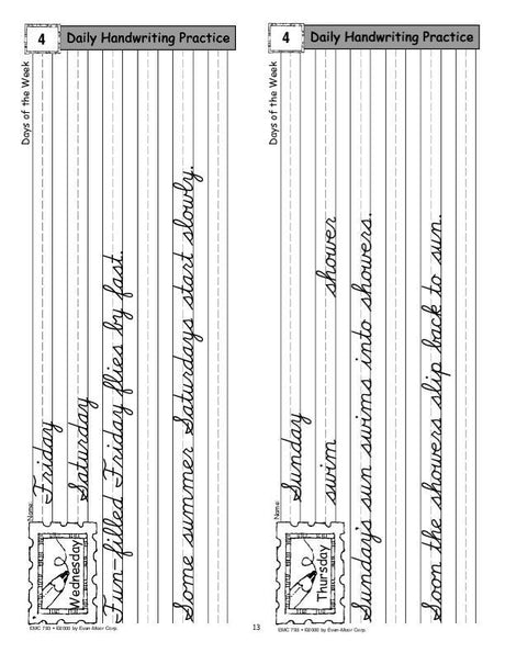 Daily Handwriting Practice, Contemporary Cursive