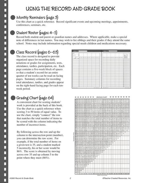 Plaid Record & Grade Book