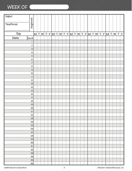 Plaid Record & Grade Book