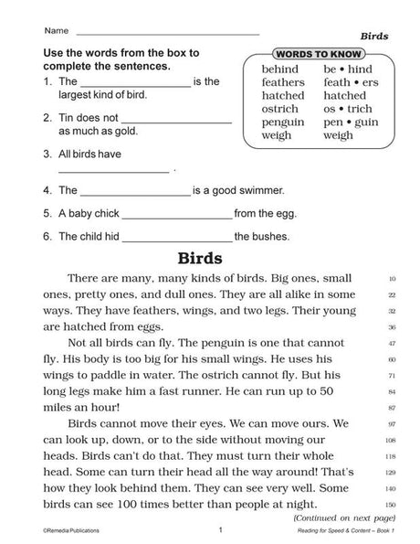 Remedia Publications Reading For Speed & Content Activity Books, 3 Book Set