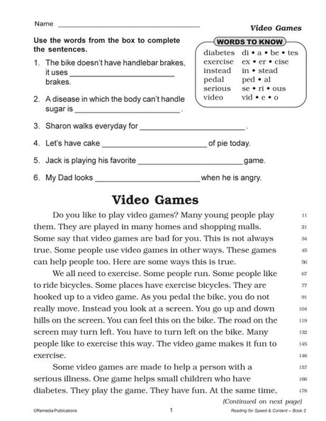 Remedia Publications Reading For Speed & Content Activity Books, 3 Book Set