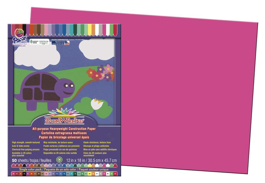 Colorations® Hot Pink 9 x 12 Heavyweight Construction Paper Pack - 50  Sheets