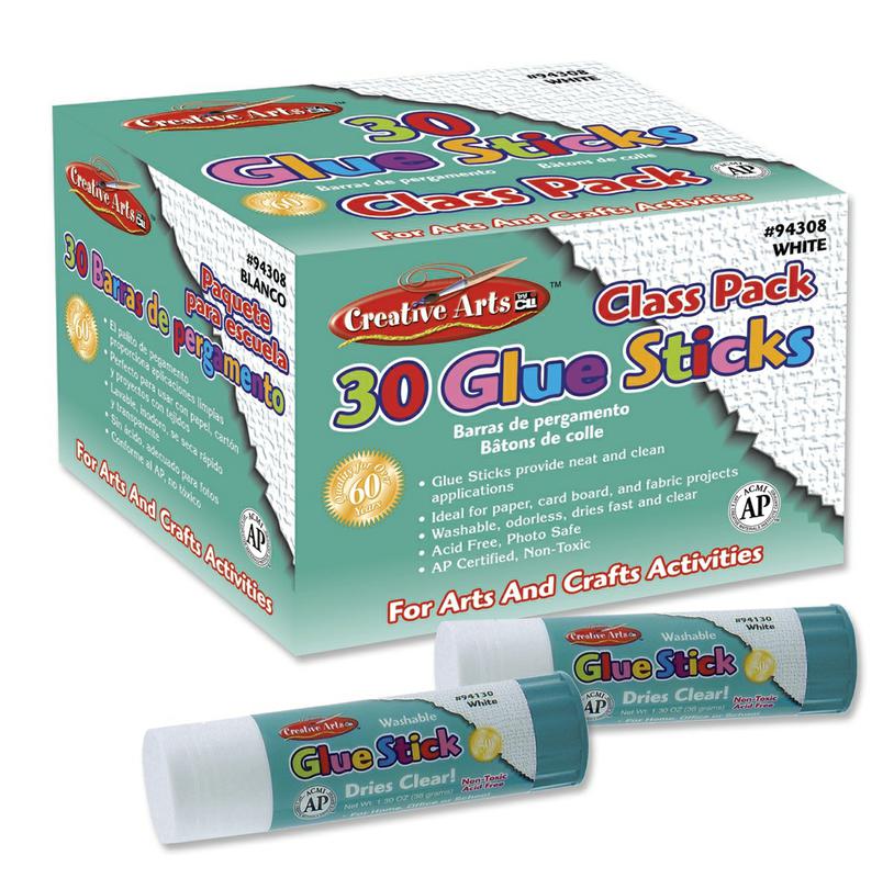 Glue Sticks Classpack, .28 Oz White