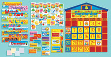 All-In-One Schoolhouse Calendar Bulletin Board Set