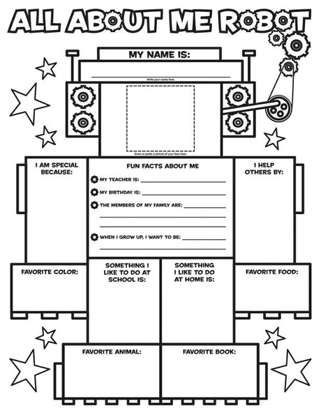 Graphic Organizer Posters: All-About-Me Robot (Grades K-2)
