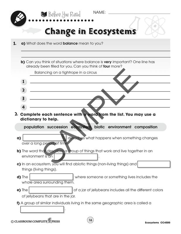 Ecology & The Environment Series Ecosystems