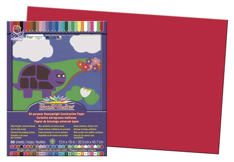 SunWorks® Construction Paper, 12" x 18" Holiday Red