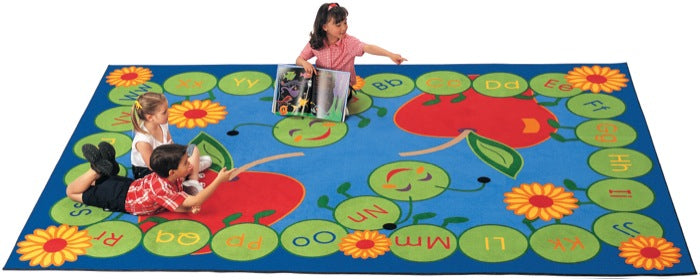 ABC Caterpillar Alphabet Circle Time Classroom Rug, 8'4" x 11'8" Rectangle