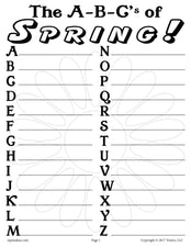 "The A-B-C's of Spring" Writing Activity - (2 Printable Worksheets)!