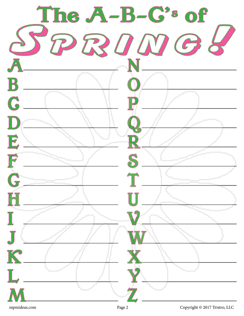 Spring Abc Worksheet FREE