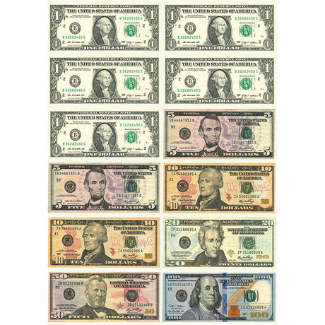 Math Die-Cut Magnets, U.S. Dollars 