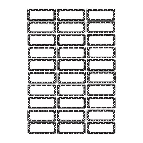 Small Magnetic Labels, Black & White Dots