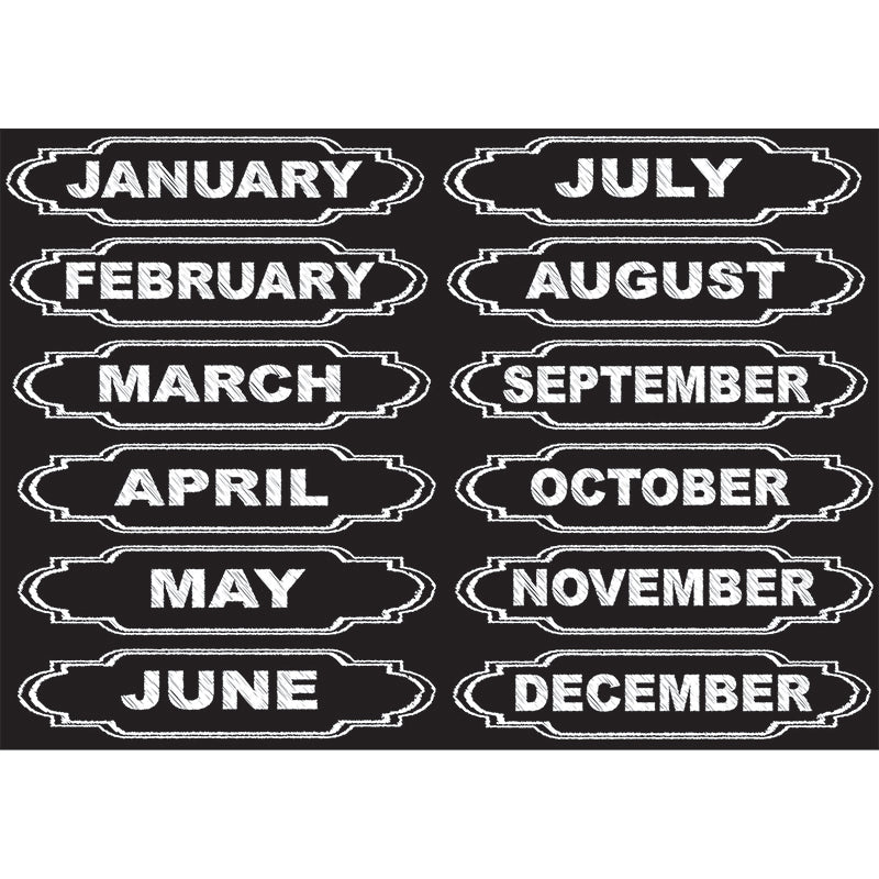 Large Die-Cut Magnetic Chalkboard Calendar Months