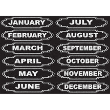 Large Die-Cut Magnetic Chalkboard Calendar Months