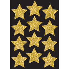 Die Cut Magnets, 3" Gold Sparkle Stars