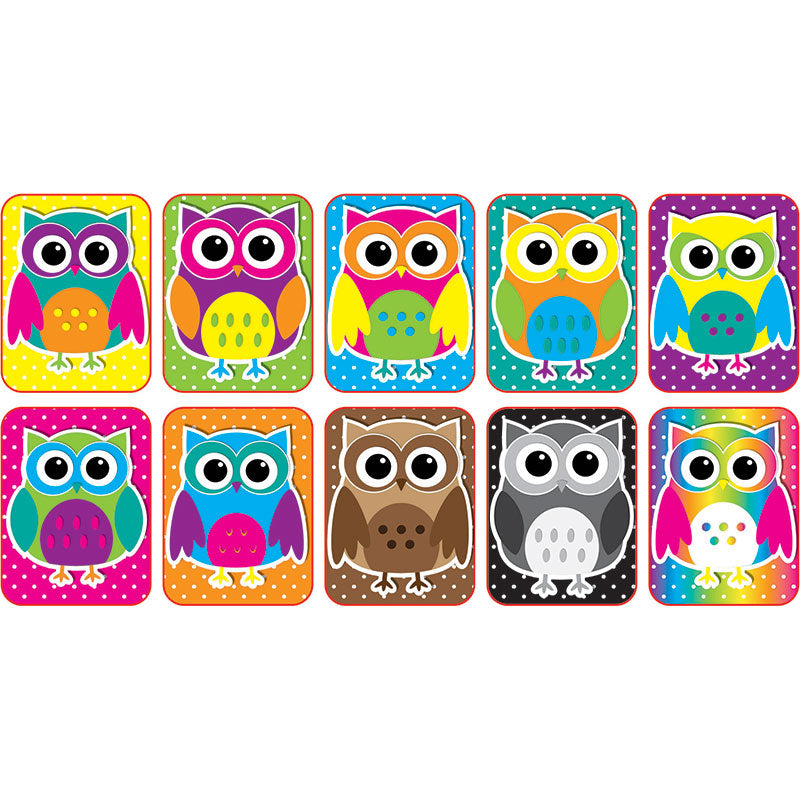 Color Owls Mini Whiteboard Erasers, 10 Pack