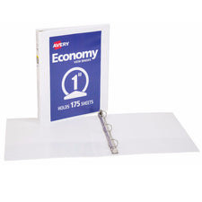 Avery® Economy View Binder with 1" Round Ring, White