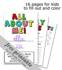 All About Me - Back-To-School Printable Booklet