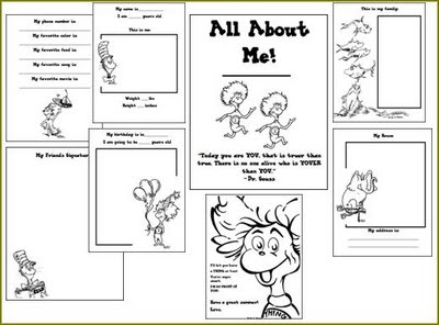 Dr. Seuss All About Me Book