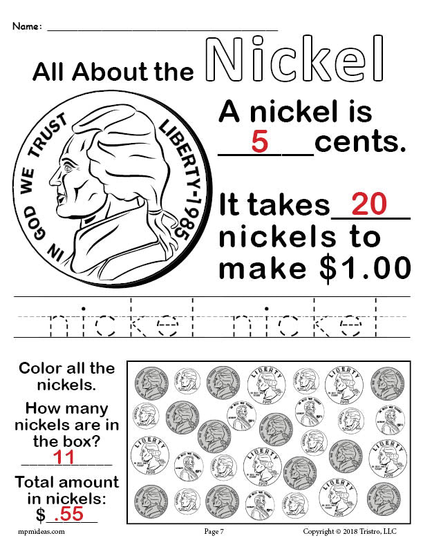 All About Coins! 4 Printable Money Worksheets