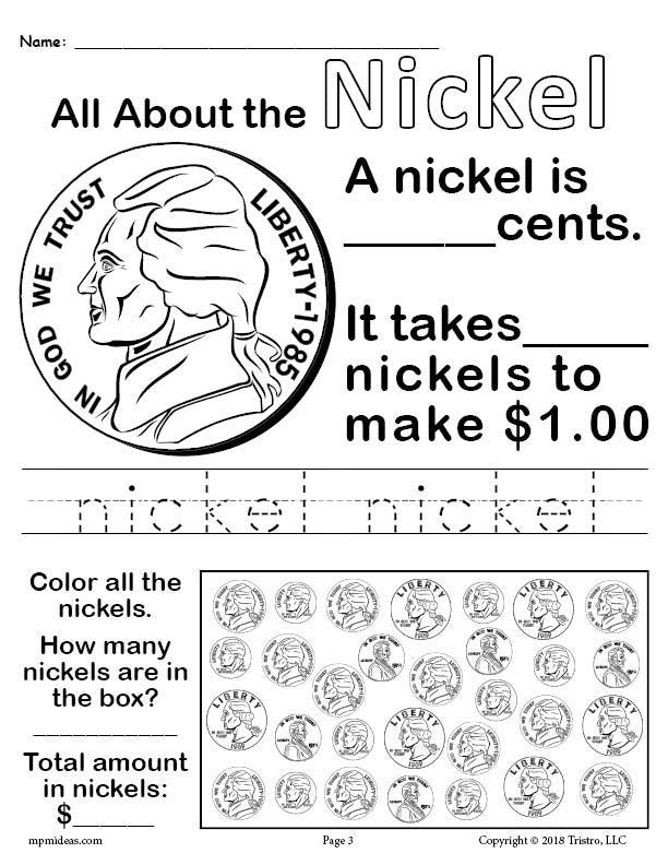 All About Coins! 4 Printable Money Worksheets
