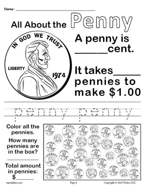 All About Coins! 4 Printable Money Worksheets