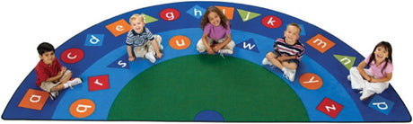 Alphabet & Shapes Classroom Circle Time Rug, 6'8" x 13'4" Semi-Circle