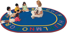 Alphabet Classroom Circle Time Rug, 8'3" x 11'8" Oval