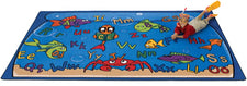Alphabet Aquarium Classroom Circle Time Carpet, 5'10" x 8'4" Rectangle