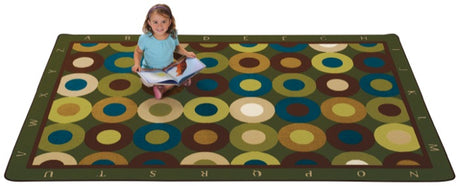 Calming Circles Alphabet Classroom Circle Time Rug, 8' x 12' Rectangle