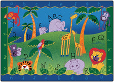 Alphabet Jungle Classroom Rug, 4'5" x 5'10" Rectangle