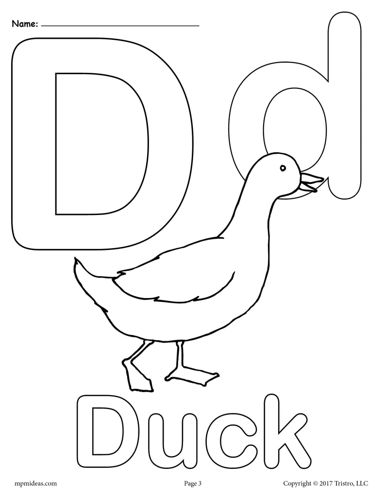 Letter D Color Pages — Idea 3 Letter D Color Pages — Idea 3