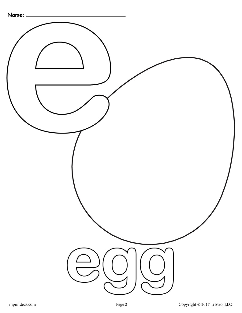 Letter E Alphabet Coloring Pages - 3 Printable Versions!