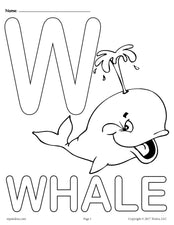 Letter W Alphabet Coloring Pages - 3 Printable Versions!