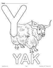Letter Y Alphabet Coloring Pages - 3 Printable Versions!