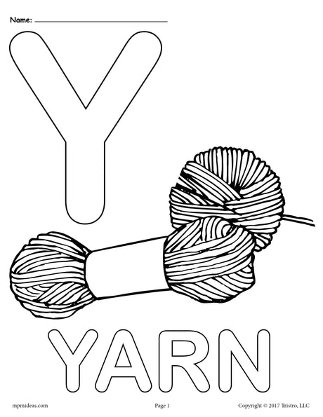 FREE Letter Y Coloring Pages - Uppercase Y & Lowercase y