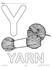 FREE Letter Y Coloring Pages - Uppercase Y & Lowercase y