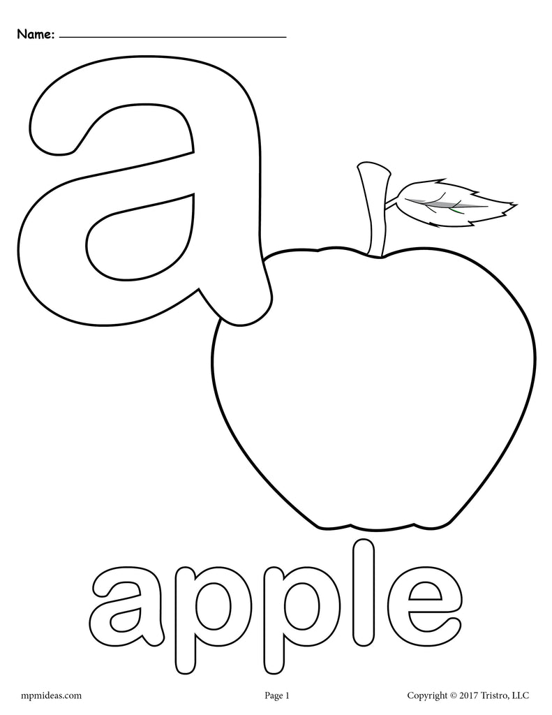 Letter A Coloring Pages - 3 Printable Alphabet Coloring Pages!