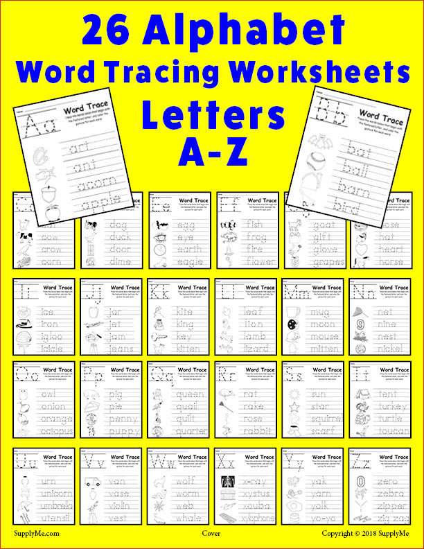 26 Alphabet Word Tracing Worksheets!