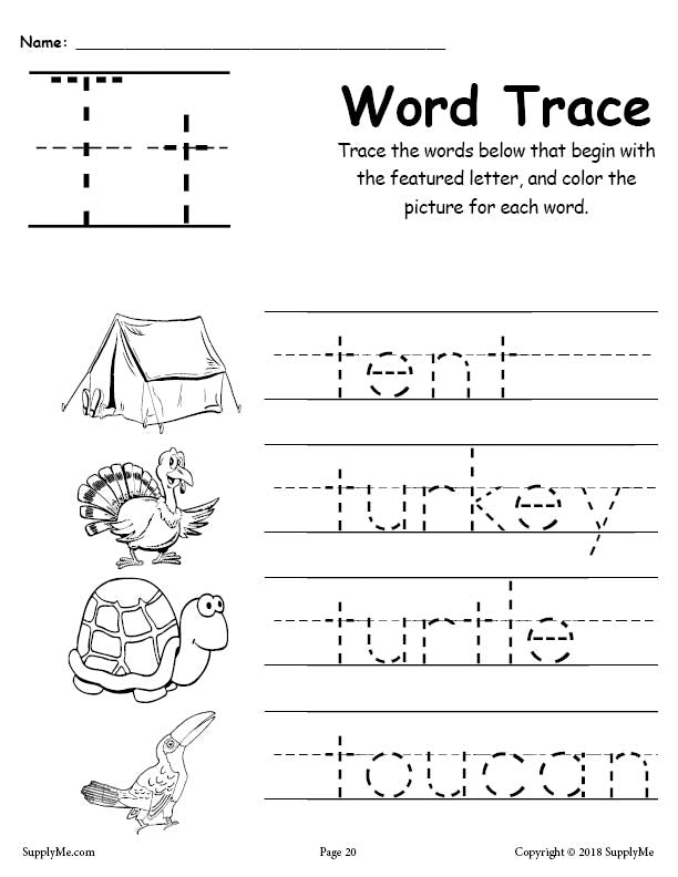 Letter T Words Letter t words